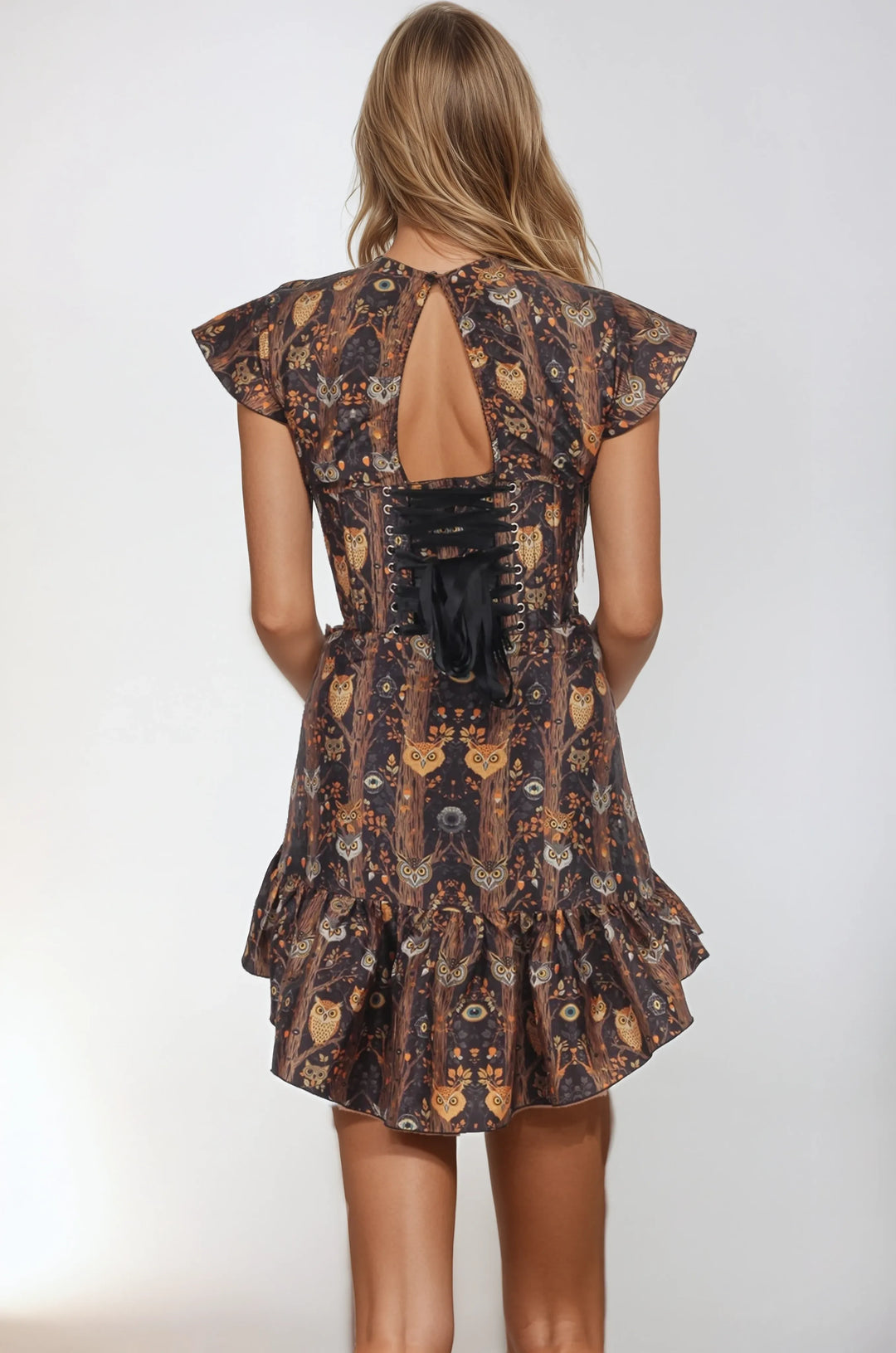 Jayce Forest Owl Corset Dress