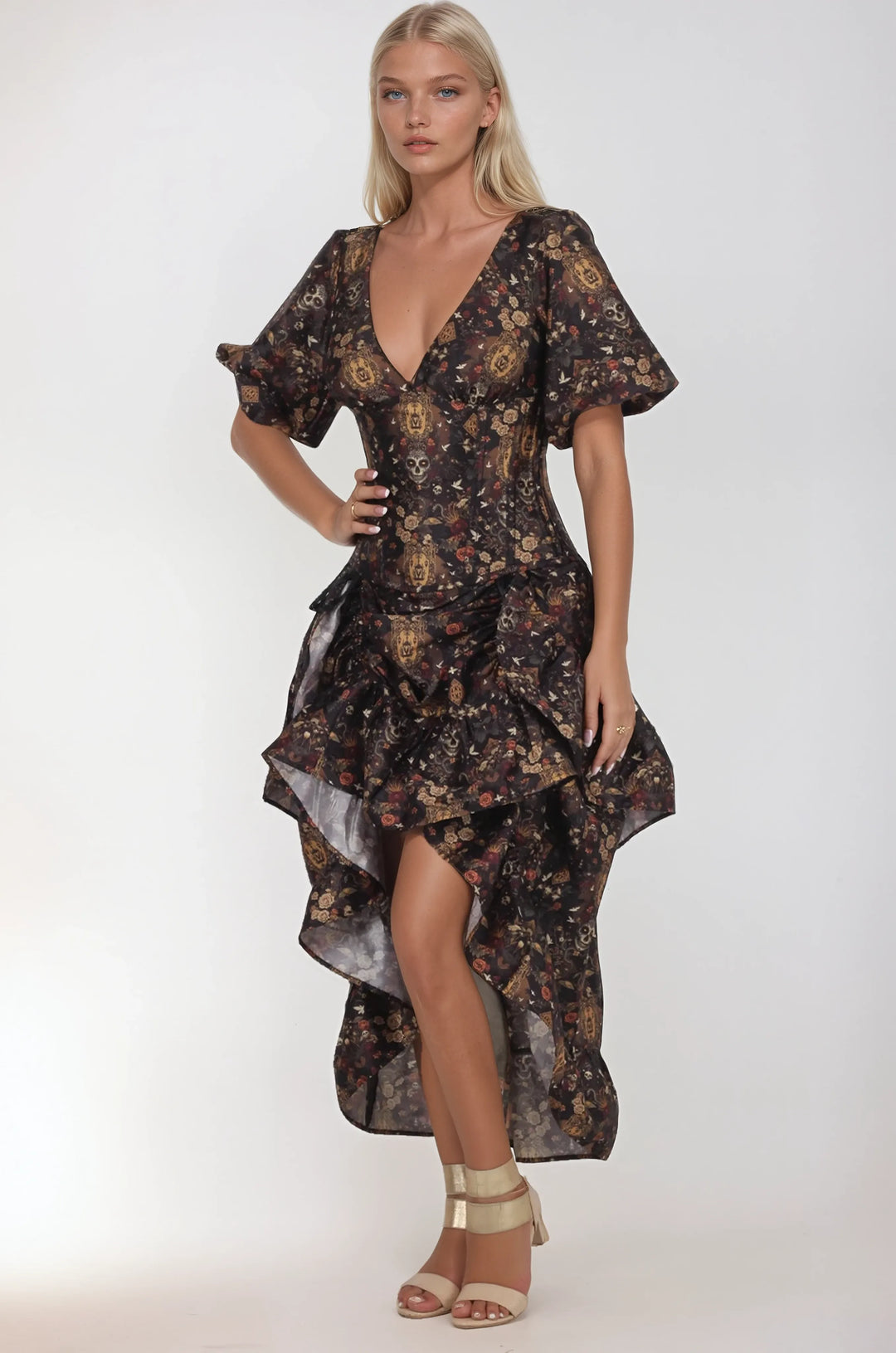 Blair Floral Gothic Custom Made Corset Dress