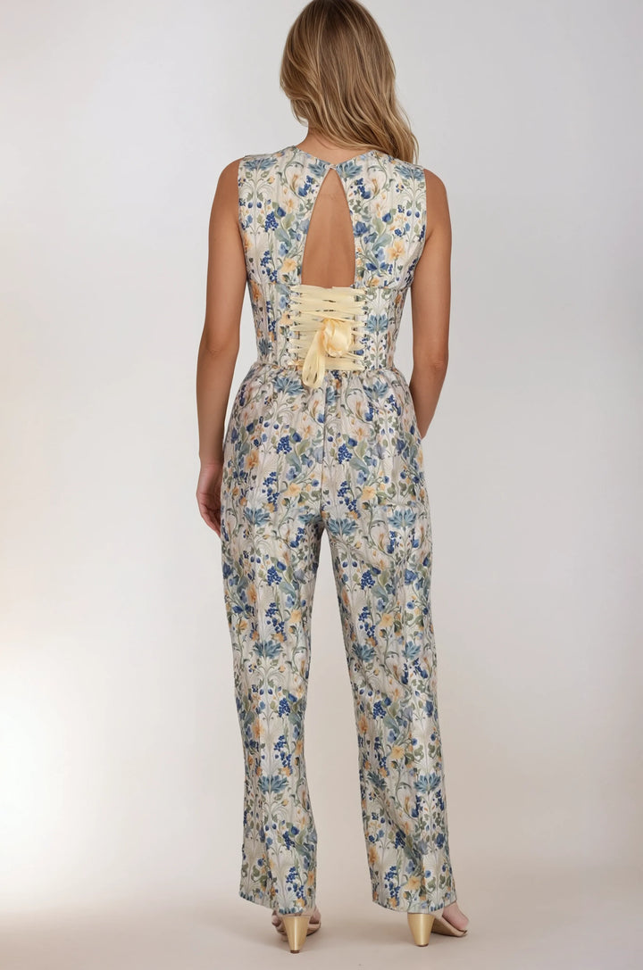 Ines Botanical Print Corset Jumpsuit