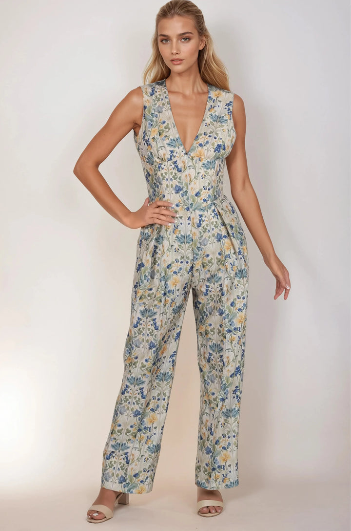 Ines Botanical Print Corset Jumpsuit