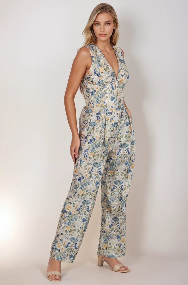 Ines Botanical Print Corset Jumpsuit
