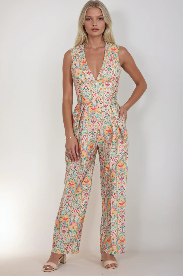 Noa Vibrant Garden Corset Jumpsuit