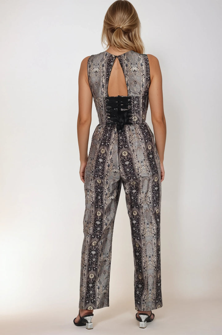 Adriel Tapestry Inspired Corset Jumpsuit