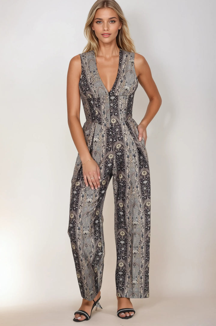 Adriel Tapestry Inspired Corset Jumpsuit