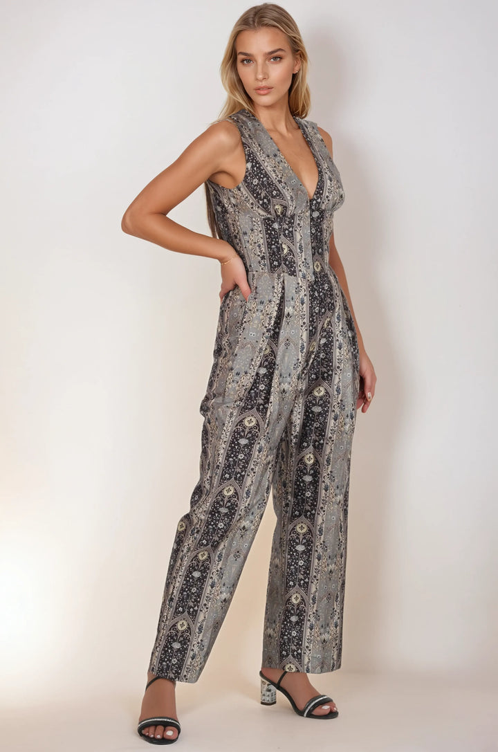 Adriel Tapestry Inspired Corset Jumpsuit