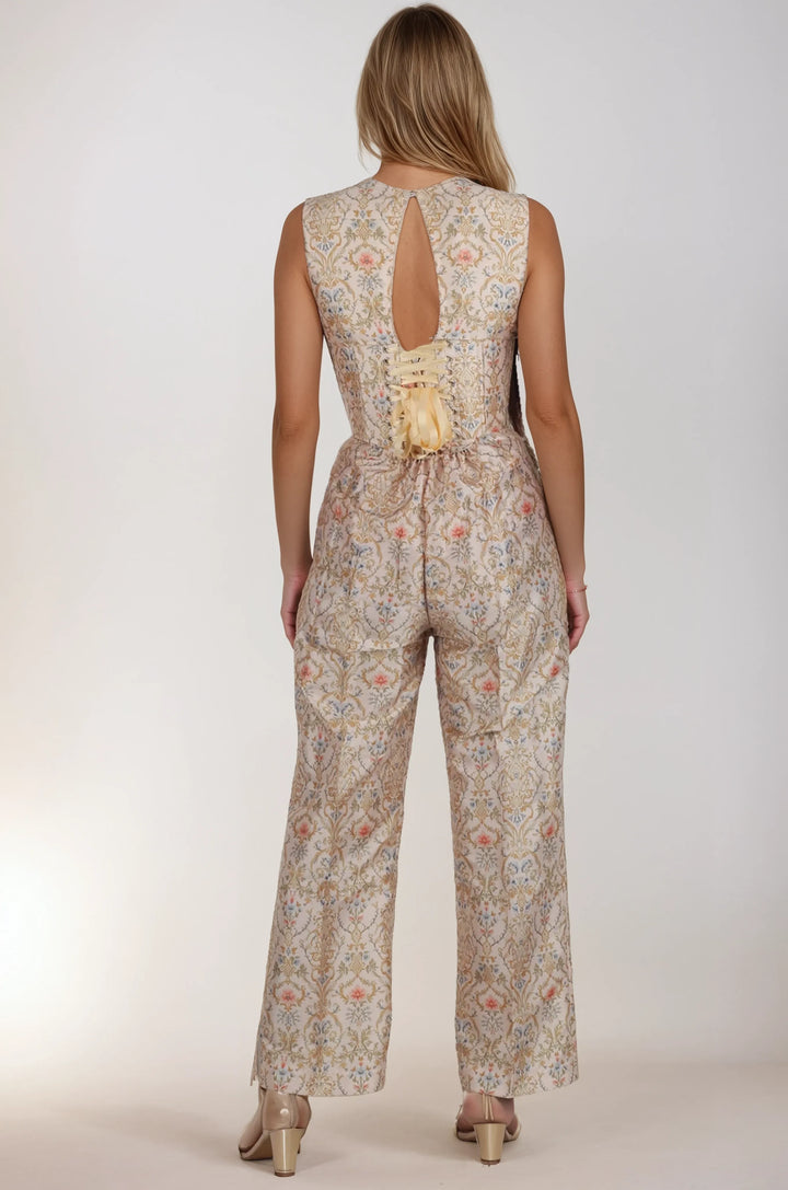 Claudia Baroque Floral Corset Jumpsuit
