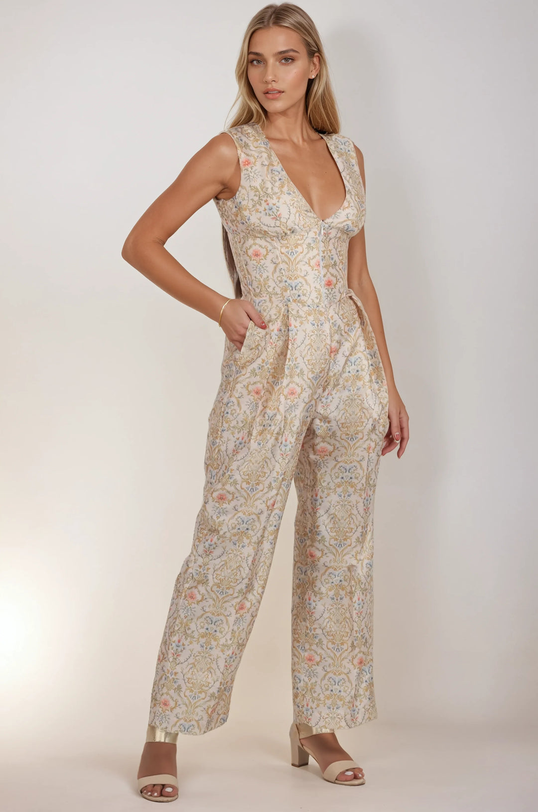 Claudia Baroque Floral Corset Jumpsuit