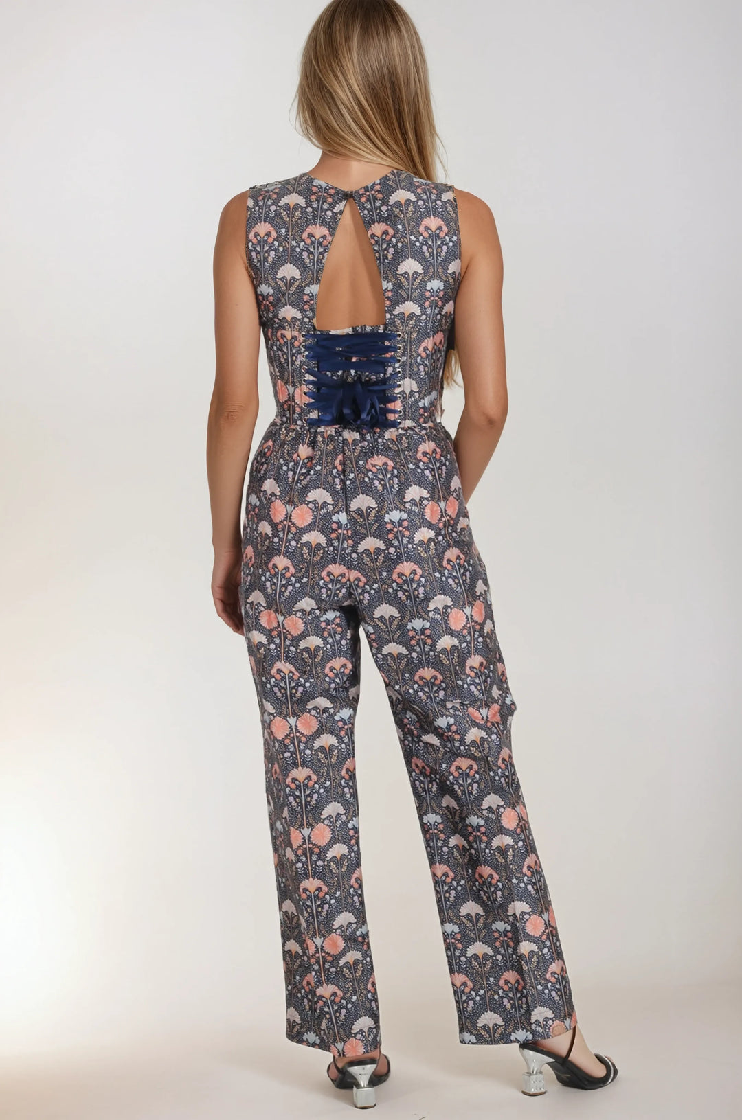 Rylan Botanical Polka Corset Jumpsuit