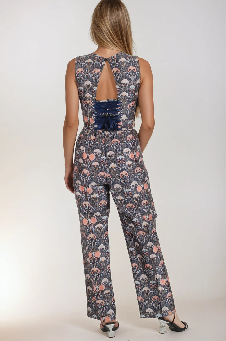 Rylan Botanical Polka Corset Jumpsuit