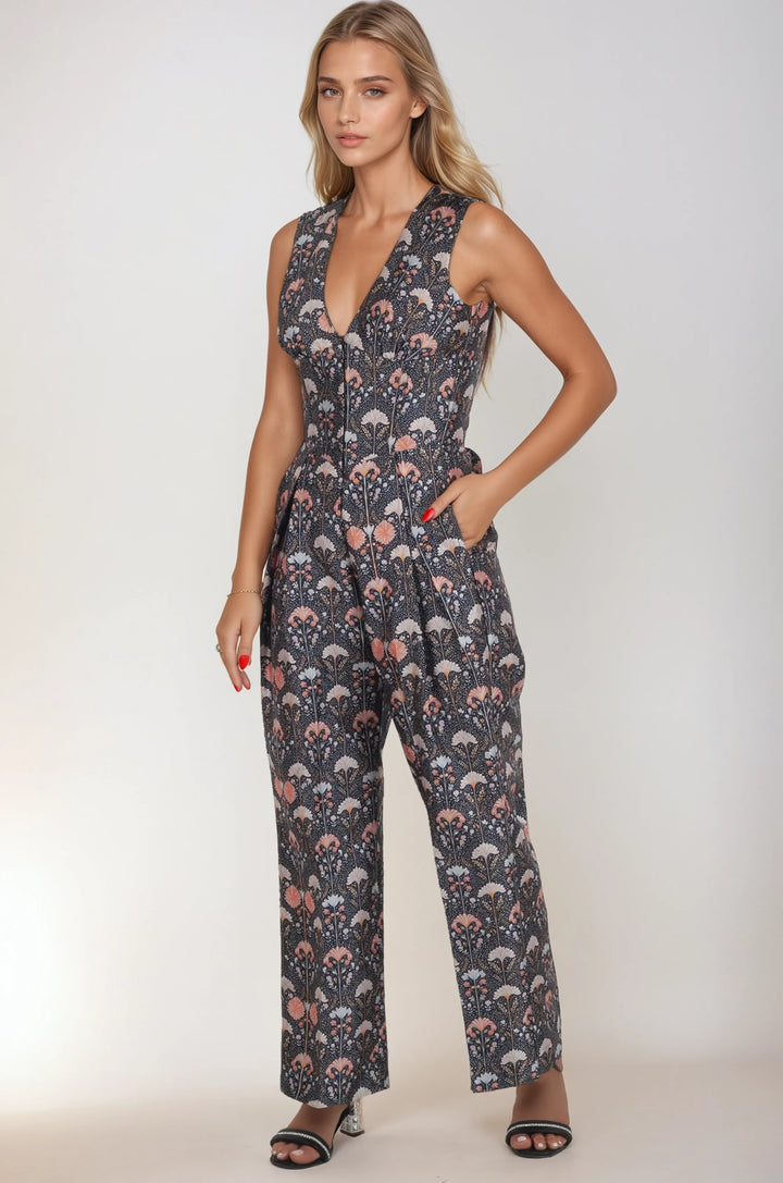 Rylan Botanical Polka Corset Jumpsuit