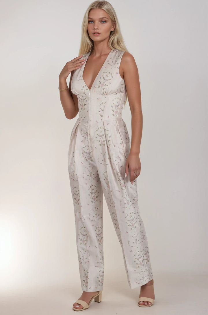 Teddy Floral Garden Corset Jumpsuit
