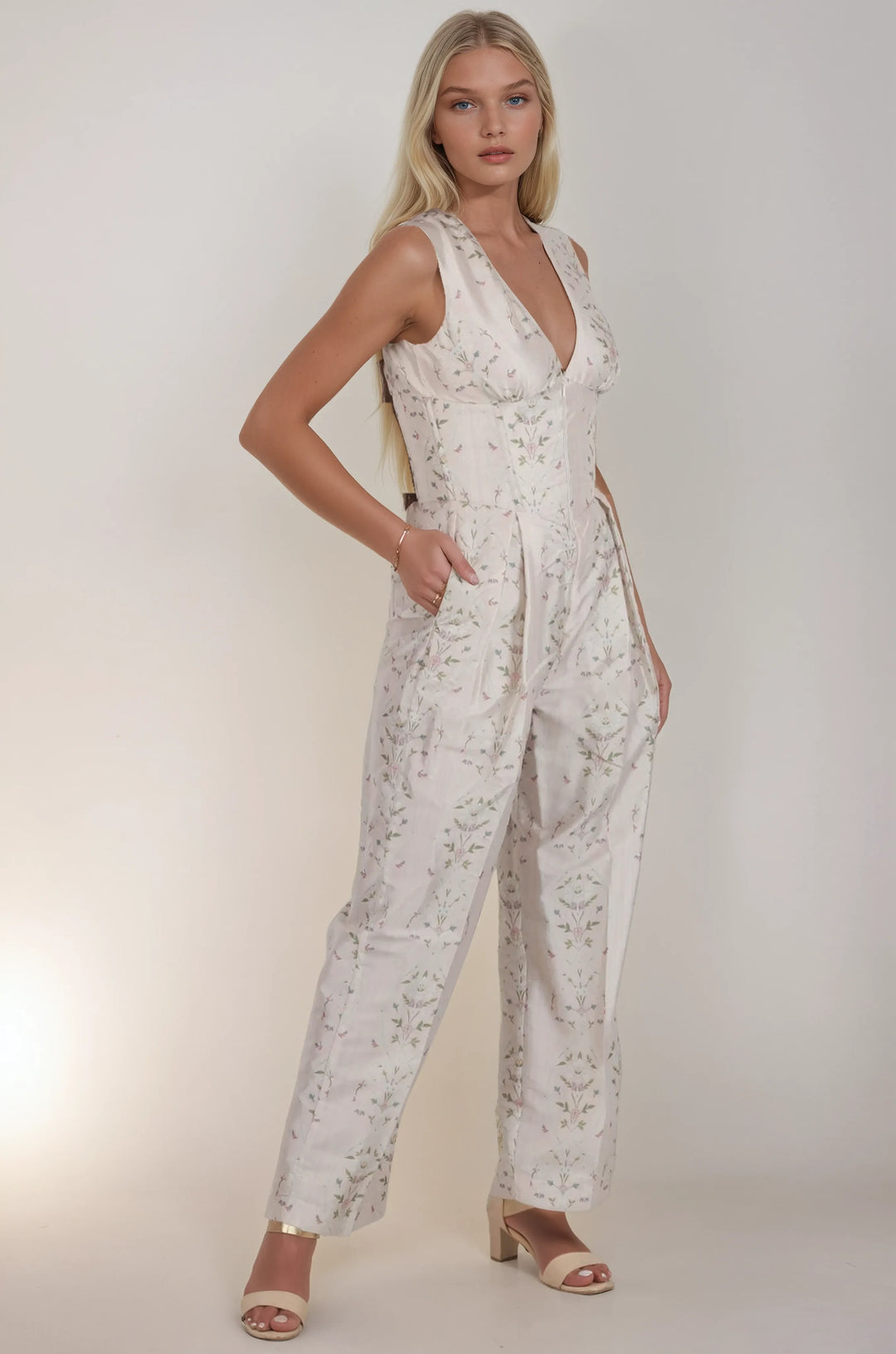 Teddy Floral Garden Corset Jumpsuit