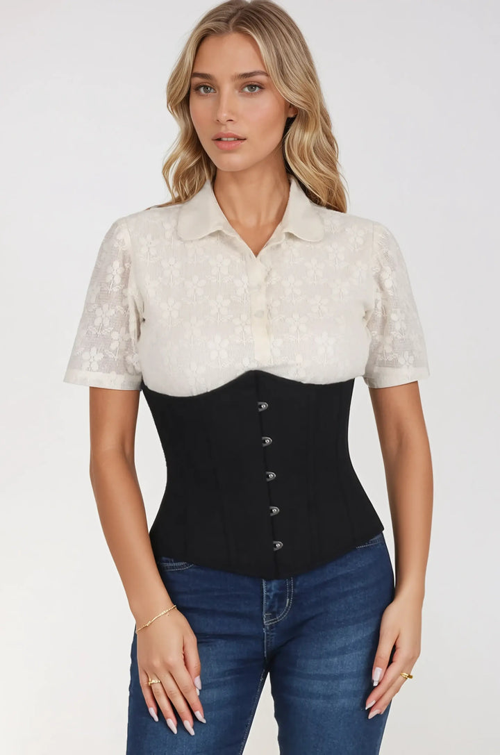 Kaylynne Black Cotton Underbust Corset