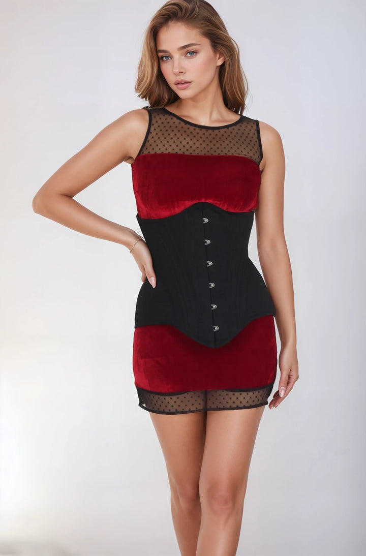 Jalicia Black Cotton Waist Trainer Corset