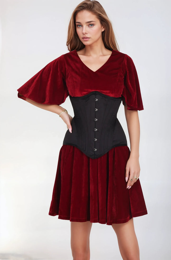 Lanelle Black Satin Waist Trainer Corset