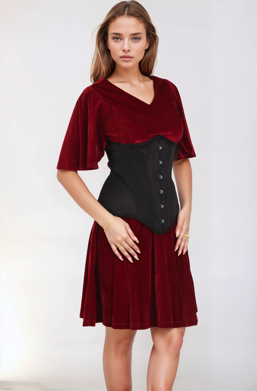 Lanelle Black Satin Waist Trainer Corset