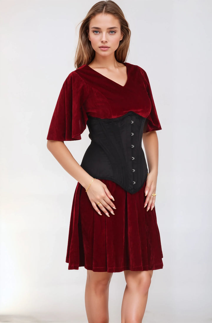 Lanelle Black Satin Waist Trainer Corset
