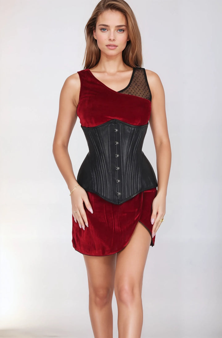 Katrice Leather Waist Trainer Corset