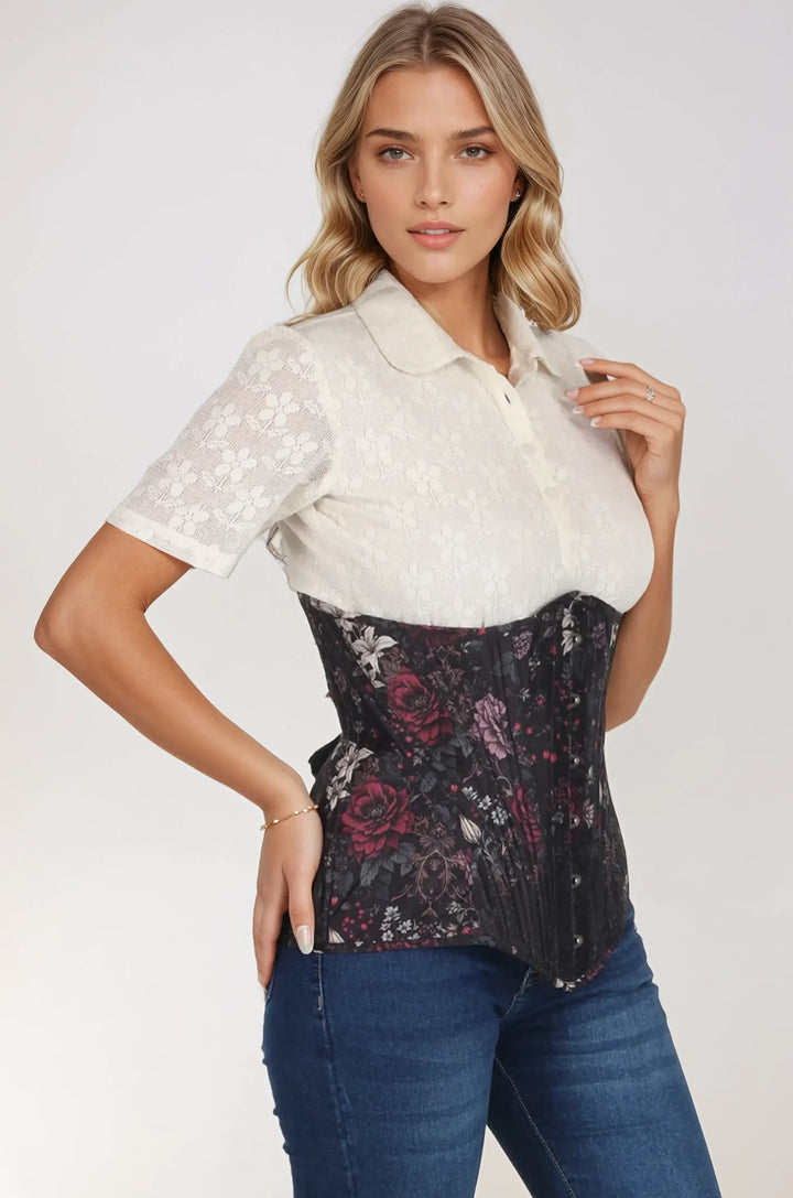 Sabrine Moody Floral Waist Trainer Corset