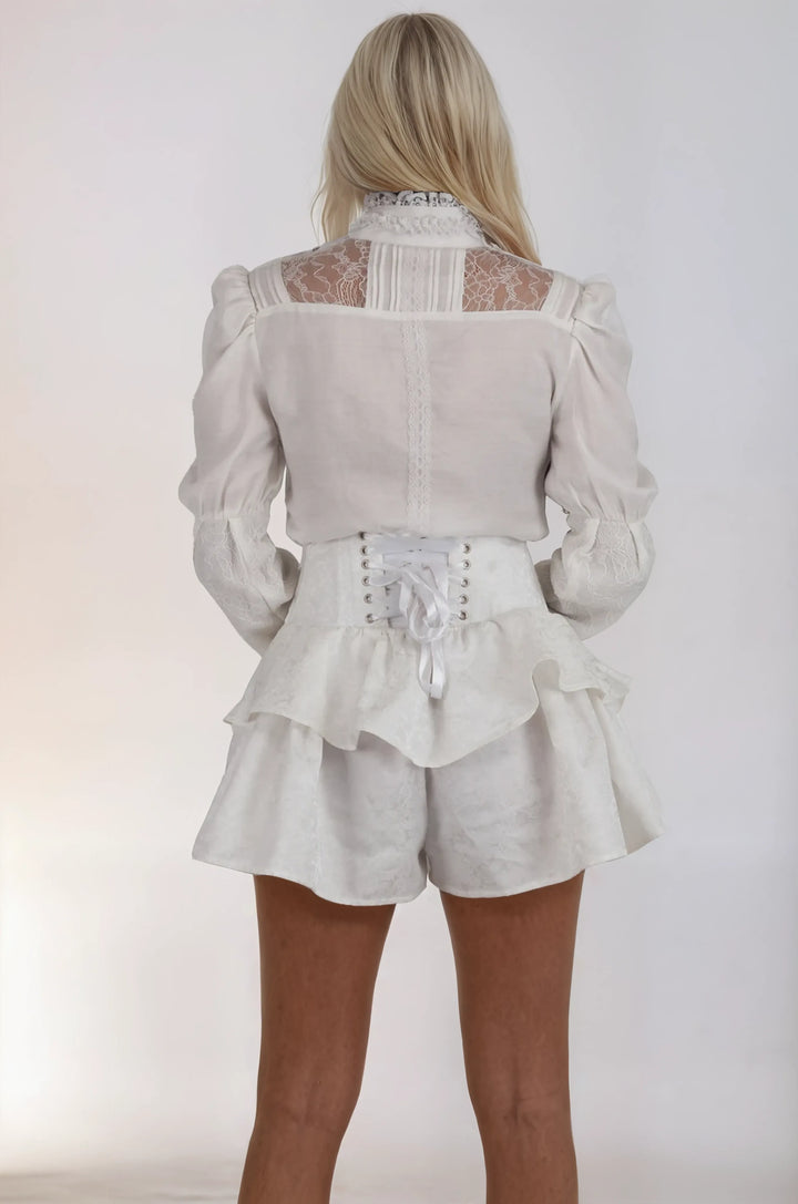 Kimana White Brocade Corset Skirt