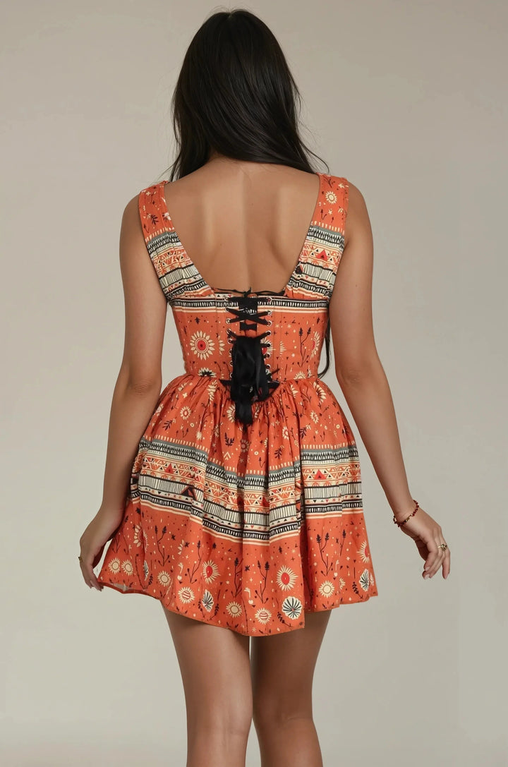 Deysi Bohemian Desert Loom Corset Dress