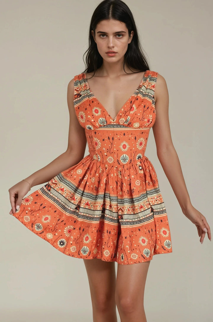 Deysi Bohemian Desert Loom Corset Dress