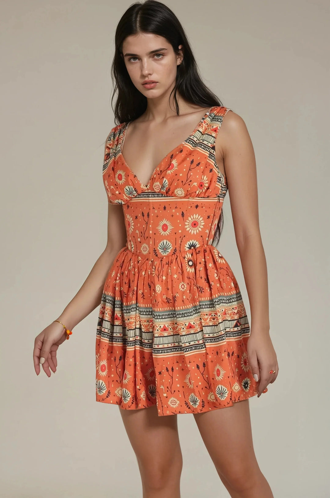 Deysi Bohemian Desert Loom Corset Dress