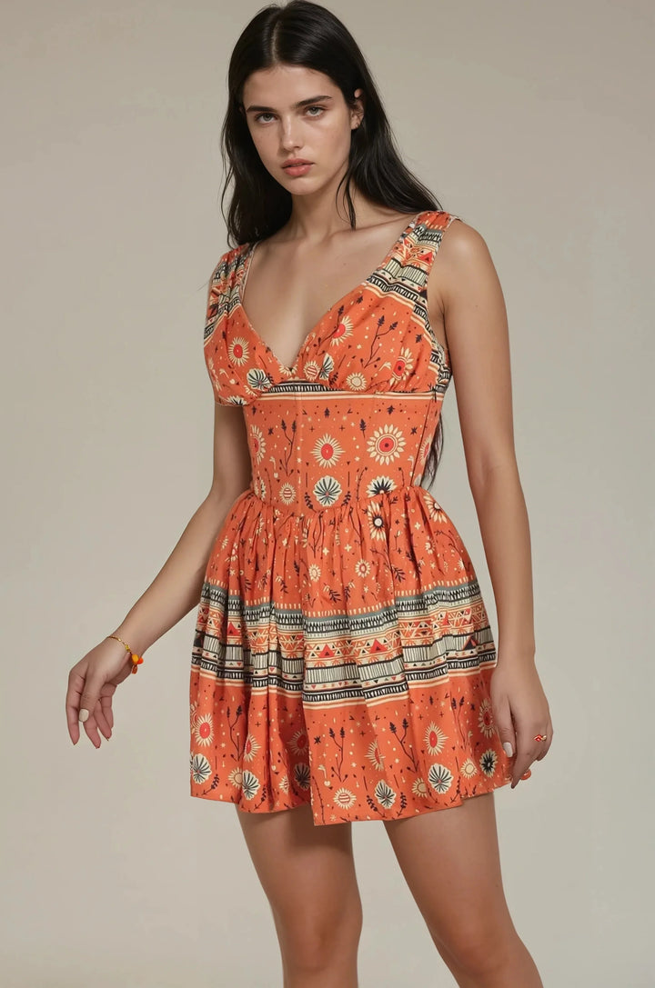 Deysi Bohemian Desert Loom Corset Dress