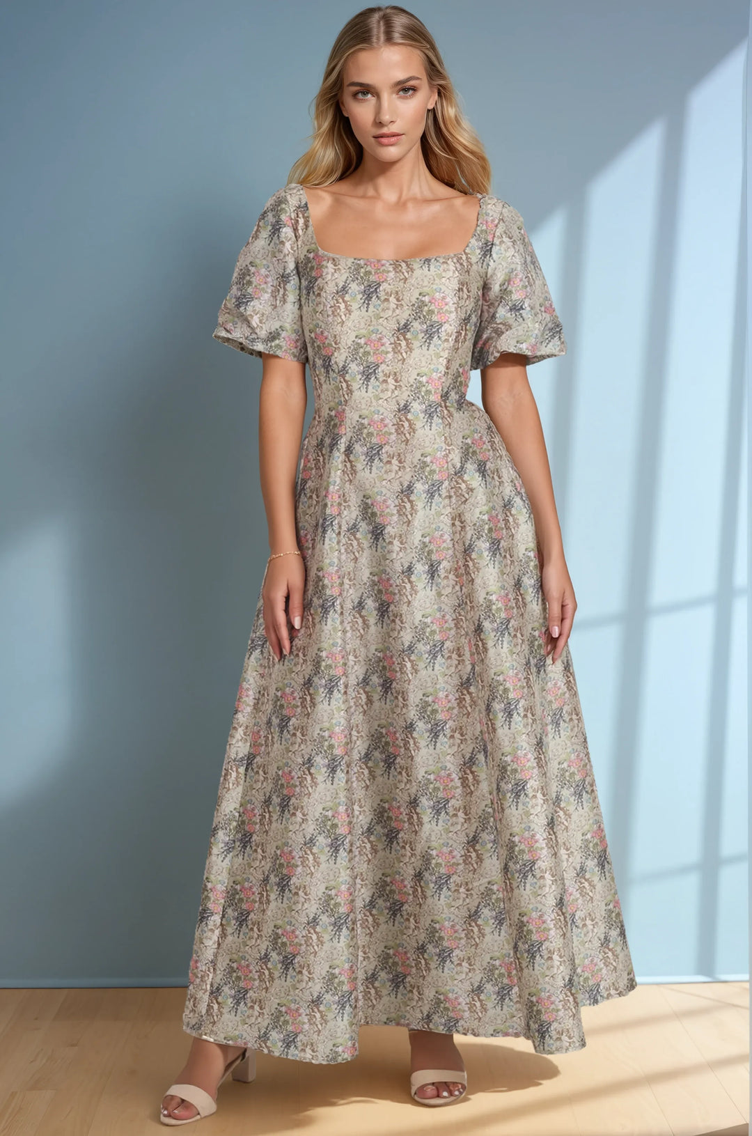 Helen Floral Print Corset Gown