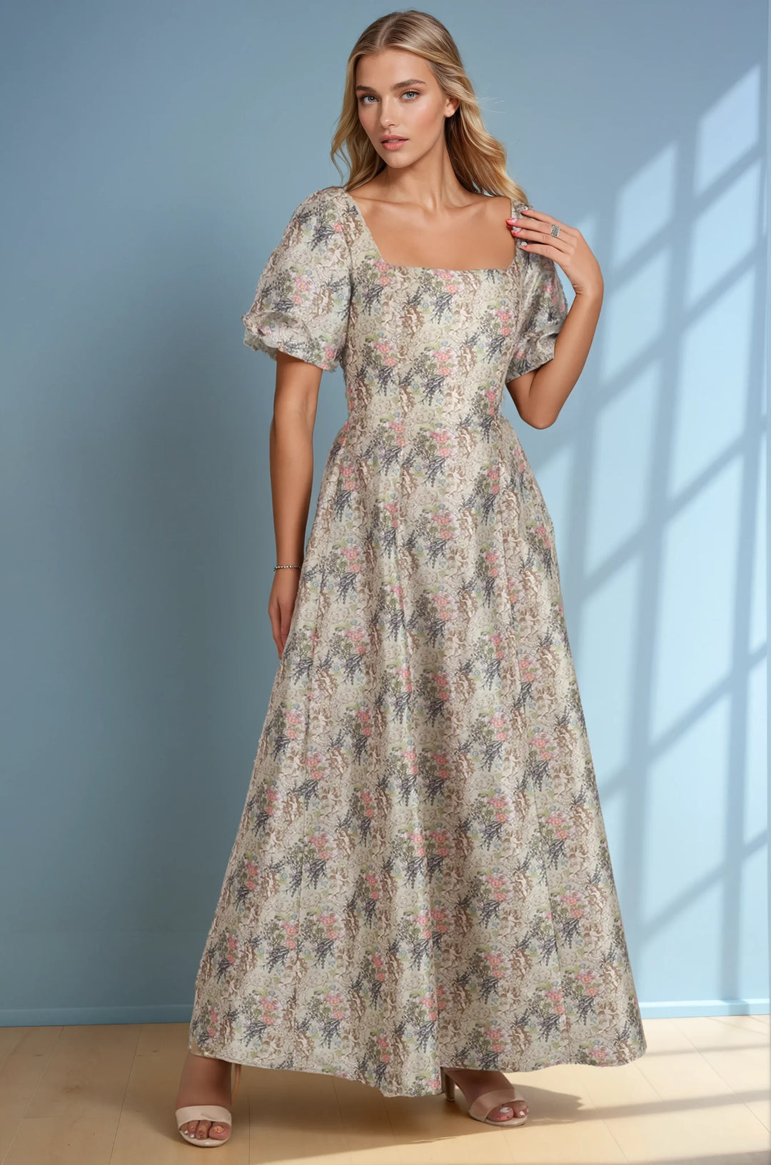 Helen Floral Print Corset Gown